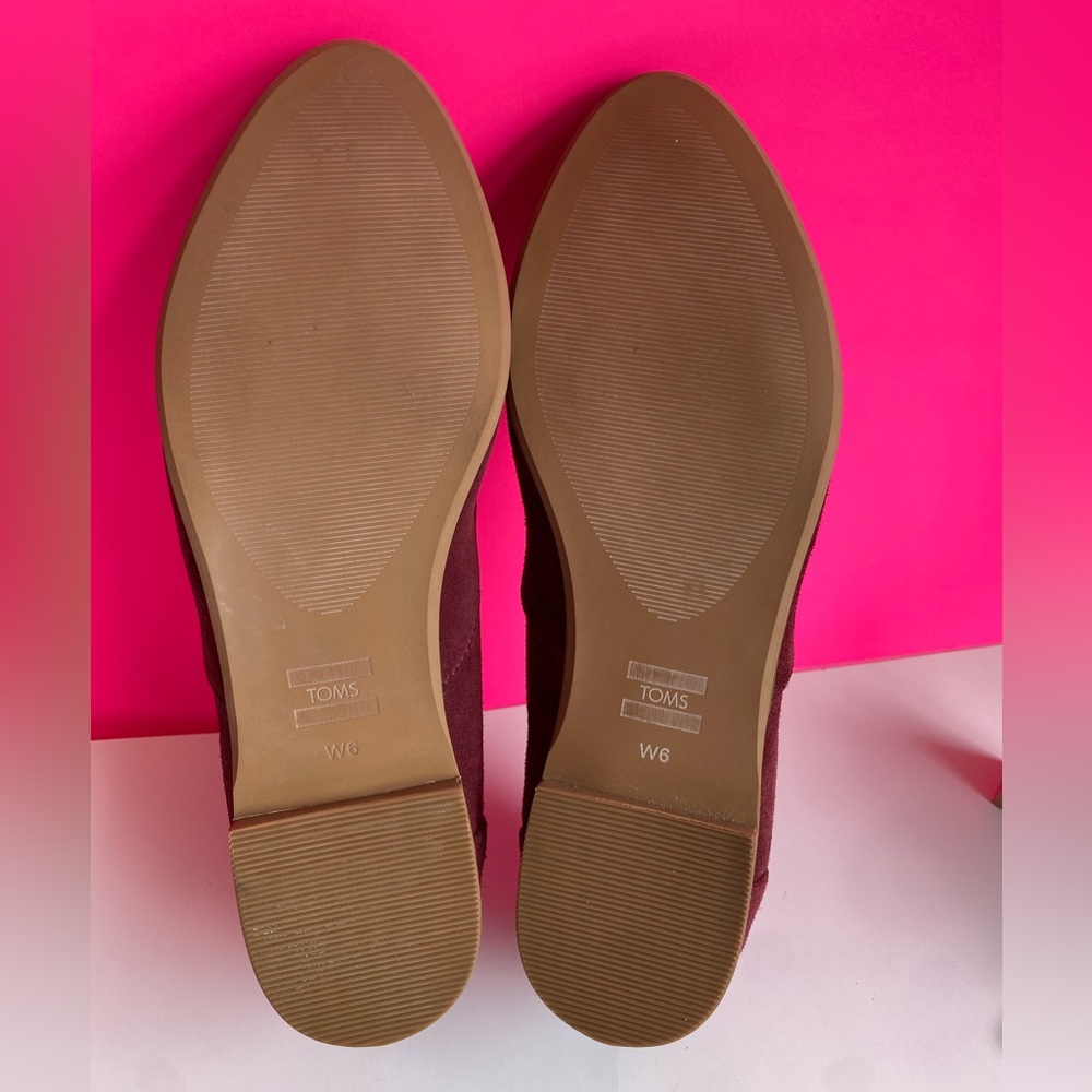 TOMS women’s Jutti Neat flats in suede Burgundy 6 - Picture 13 of 14
